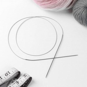 Спицы круговые, для вязания, с металлическим тросом, d = 5 мм, 100 см