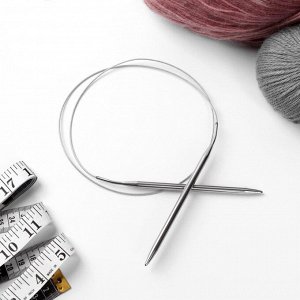 Спицы для вязания, круговые, с металлическим тросом, d = 6 мм, 100 см