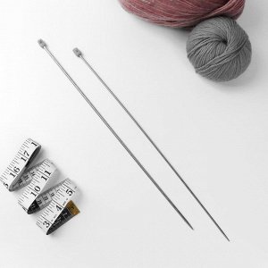 Спицы для вязания, прямые, d = 3,5 мм, 35 см, 2 шт