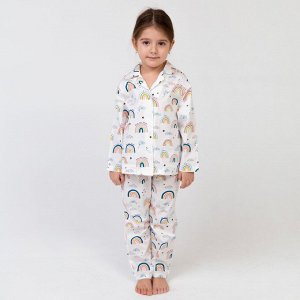 Пижама детская (рубашка, брюки) KAFTAN "Радуга" белый