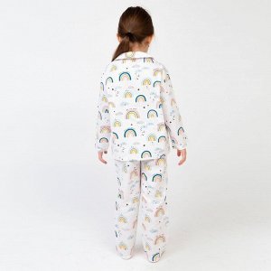 Пижама детская (рубашка, брюки) KAFTAN "Радуга" белый
