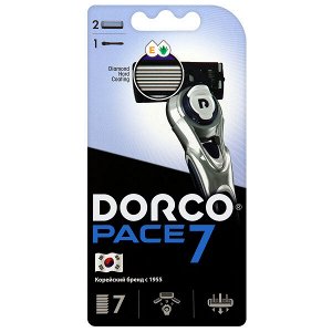 DORCO Станок для бритья PACE 7 (+ 2 кассеты), система с 7 лезвиями   NEW