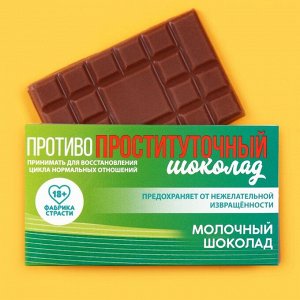 Молочный шоколад «Противопроституточный», 27 г.