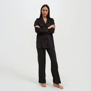 Пижама женская (рубашка и брюки) KAFTAN "Треугольники" цвет цвет чёрный