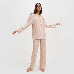 Пижама женская (рубашка и брюки) KAFTAN "Треугольники" цвет молочный, 48-50