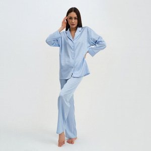 Пижама женская (рубашка и брюки) KAFTAN "Треугольники" цвет голубой