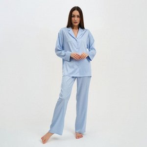 Пижама женская (рубашка и брюки) KAFTAN "Треугольники" цвет голубой, размер 48-50