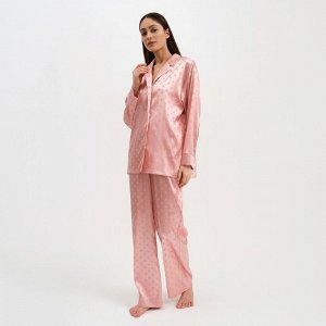 Пижама женская (рубашка и брюки) KAFTAN "Горох" цвет розовый, 44-46