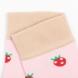 Носки женские, цвет розовый/клубничка, р-р 23-25