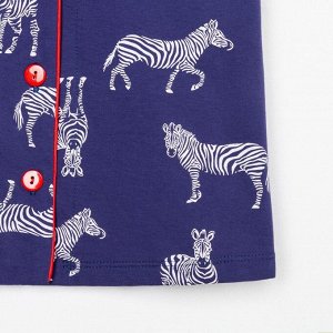 Пижама женская (рубашка и шорты) KAFTAN Zebra размер, цвет синий