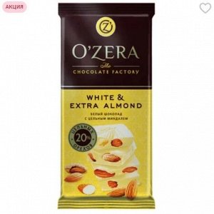 «OZera», шоколад White and Extra Almond, 90 г