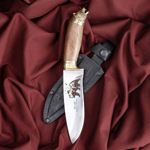 Нож разделочный Сафари-1 латунь орех, нержавеющая сталь 65х13, 26,5х1,5 см, длина клинка 14