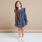 Платье с длинным рукавом для девочки KAFTAN &quot;Kitten&quot; размер 32 (110-116), цвет тёмно-серый