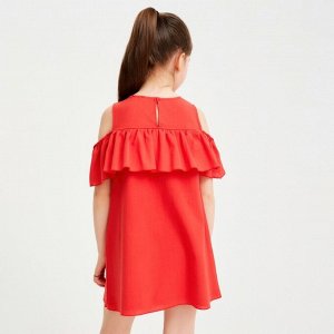 Платье для девочки MINAKU: Cotton Collection, цвет терракот, рост