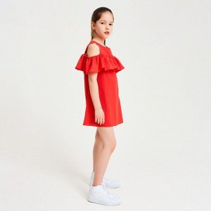 Платье для девочки MINAKU: Cotton Collection, цвет терракот, рост