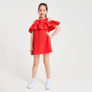 Платье для девочки MINAKU: Cotton Collection, цвет терракот, рост