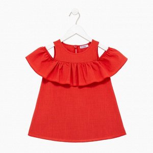 Платье для девочки MINAKU: Cotton Collection, цвет терракот, рост