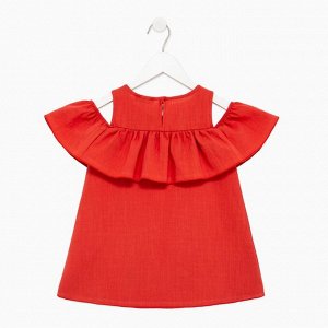 Платье для девочки MINAKU: Cotton Collection цвет терракот, рост 98