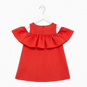 Платье для девочки MINAKU: Cotton Collection, цвет терракот, рост
