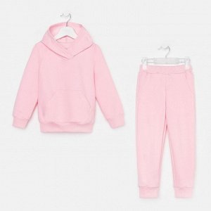 Костюм для девочки (толстовка/брюки), цвет розовый, рост 104