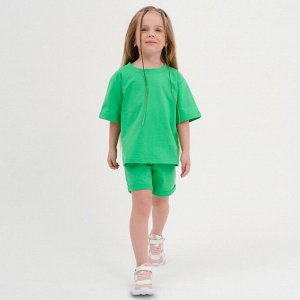 Комплект детский (футболка, шорты) KAFTAN Basic line 30 (98-104 см), зелёный