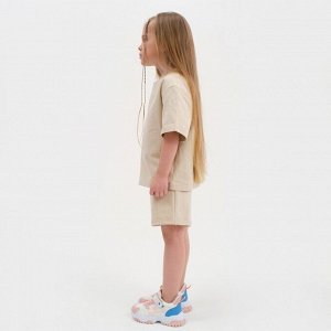 Комплект детский (футболка, шорты) KAFTAN "Basic line" размер, цвет бежевый