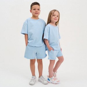 Комплект детский (футболка, шорты) KAFTAN Basic line 30 (98-104 см), голубой