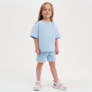 Комплект детский (футболка, шорты) KAFTAN Basic line 30 (98-104 см), голубой