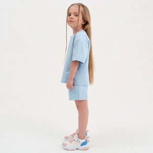Комплект детский (футболка, шорты) KAFTAN Basic line 30 (98-104 см), голубой