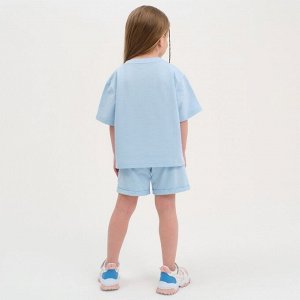 Комплект детский (футболка, шорты) KAFTAN Basic line 30 (98-104 см), голубой