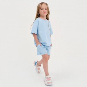 Комплект детский (футболка, шорты) KAFTAN Basic line 30 (98-104 см), голубой