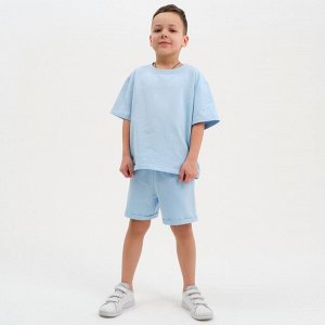 Комплект детский (футболка, шорты) KAFTAN Basic line 30 (98-104 см), голубой
