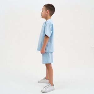 Комплект детский (футболка, шорты) KAFTAN Basic line 30 (98-104 см), голубой