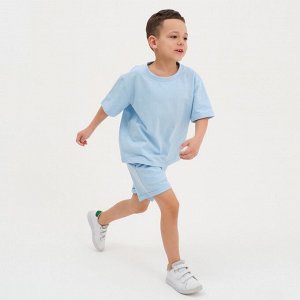 Комплект детский (футболка, шорты) KAFTAN Basic line 30 (98-104 см), голубой