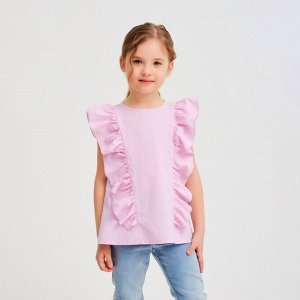 Блузка для девочки MINAKU: Cotton Collection цвет светло-сиреневый.