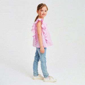 Блузка для девочки MINAKU: Cotton Collection цвет светло-сиреневый, рост 128