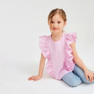 Блузка для девочки MINAKU: Cotton Collection цвет светло-сиреневый.