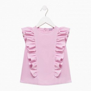 Блузка для девочки MINAKU: Cotton Collection цвет светло-сиреневый.
