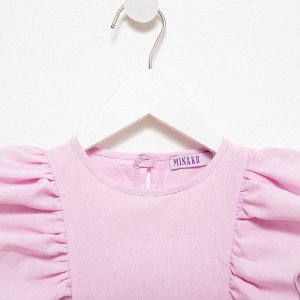 Блузка для девочки MINAKU: Cotton Collection цвет светло-сиреневый, рост 128