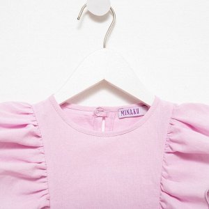 Блузка для девочки MINAKU: Cotton Collection цвет светло-сиреневый.