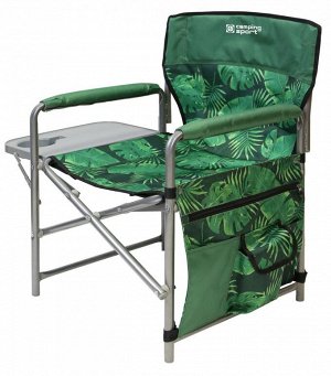 Кресло складное с полкой (КСП/2 с тропическими листьями темный)