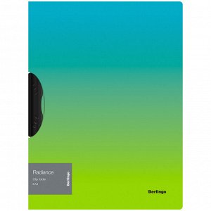 Папка с пластиковым клипом Berlingo ""Radiance"" А4, 450 мкм, голубой/зеленый градиент