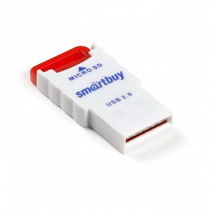 Картридер Smartbuy 707, USB 2.0 - MicroSD, красный (SBR-707-R)