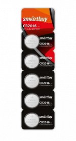 Литиевый элемент питания Smartbuy CR2016/5B (100/4000) (SBBL-2016-5B)