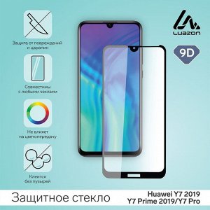 Защитное стекло 9D LuazON для Huawei Y7 2019/Y7 Prime 2019/Y7 Pro (6.26"), 0.33 мм, 9H