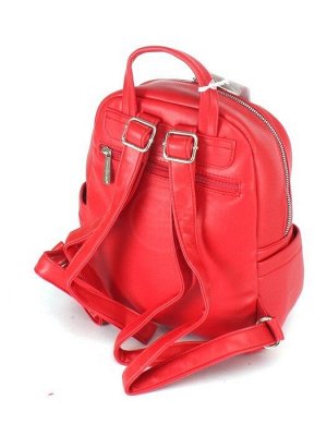 Рюкзак жен искусственная кожа DJ-6724-4,  RED,  1отд,  3внут+2внеш/ карм,  красный 245517