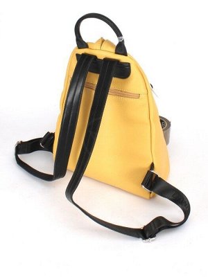 Рюкзак жен искусственная кожа DJ-CM 6461- YELLOW,  1отд,  3внут+2внеш/ карм,  желтый 245488