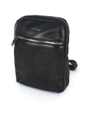 Рюкзак (сумка)  муж искусственная кожа DJ-908804-BLACK,  (однолямочный)  1отд,  2внут+2внеш карм,  черный 245500
