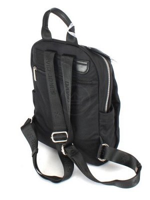 Рюкзак жен текстиль+иск/кожа DJ-6702-7-BLACK,  1отд,  4внеш+2внут/карм,  черный 245475