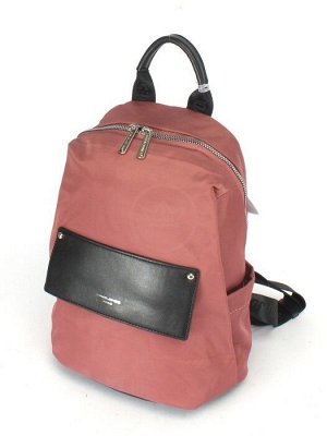 Рюкзак жен текстиль+иск/кожа DJ-6702-7-D. PINK,  1отд,  4внеш+2внут/карм,  т. розовый 245479